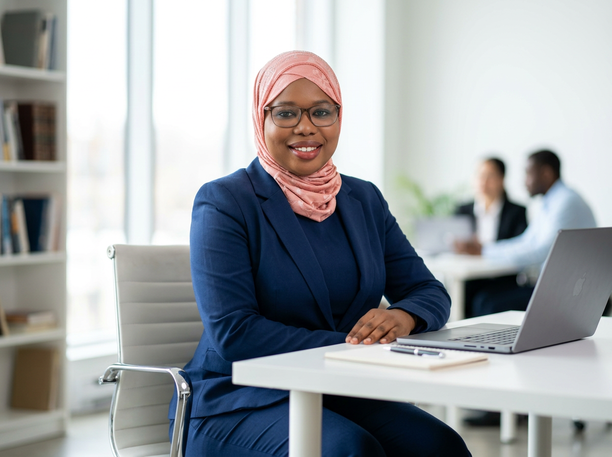 Apprenante suivant une formation en ligne